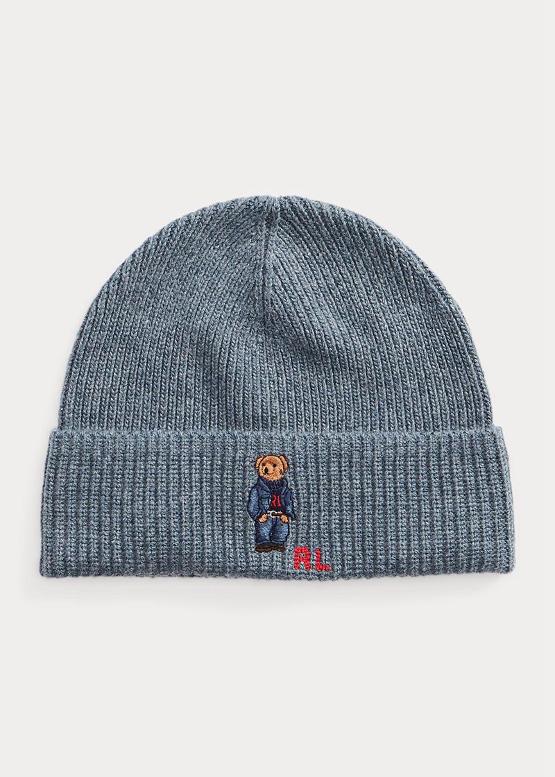 Gorra Polo Ralph Lauren Hombre Polo Bear Rib-Knit Beanie Chile Azules YGKVR-3765